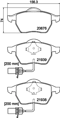 8DB355008411 HELLA Передні гальмівні колодки