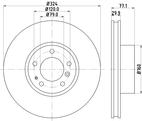 8DD355127101 HELLA Гальмо дискове переднє