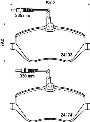 8DB355011491 HELLA Передні гальмівні колодки