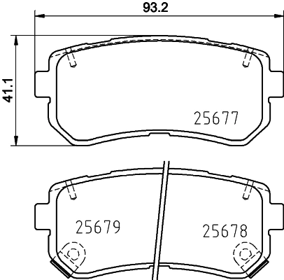 8DB355020851 HELLA Колодки гальмівні задні, дискові