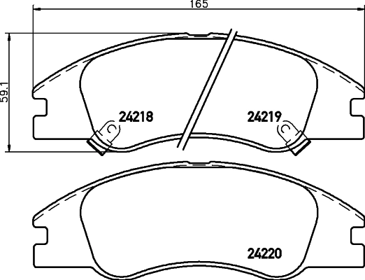 8DB355012041 HELLA Передні гальмівні колодки