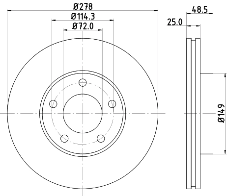 8DD355110881 HELLA Гальмо дискове переднє