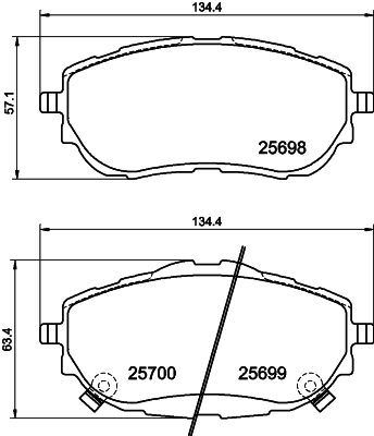 8DB355020281 HELLA Передні гальмівні колодки