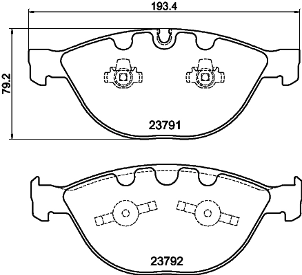 8DB355006551 HELLA Передні гальмівні колодки