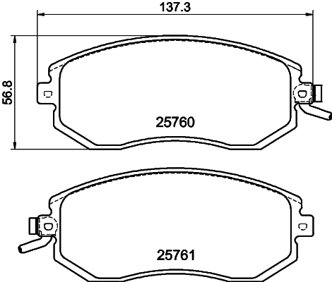 8DB355020891 HELLA Передні гальмівні колодки