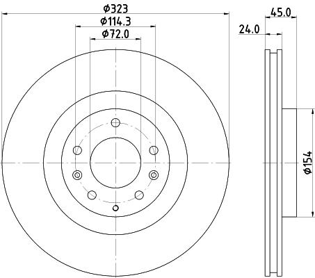 Диск гальмівний передній HELLA 8DD355115201
