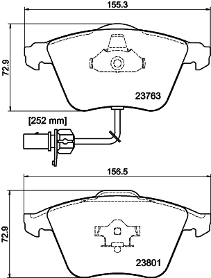 8DB355009201 HELLA Передні гальмівні колодки