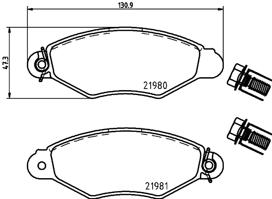 8DB355019311 HELLA Передні гальмівні колодки