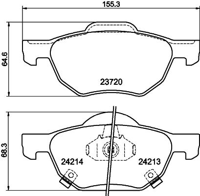 8DB355010831 HELLA Передні гальмівні колодки