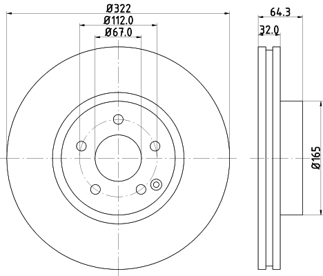 8DD355129521 HELLA Гальмо дискове переднє