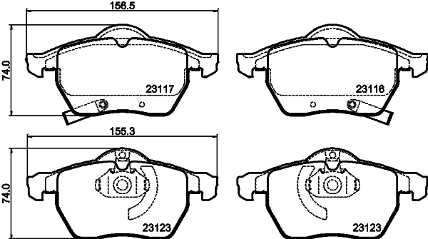 8DB355008141 HELLA Передні гальмівні колодки