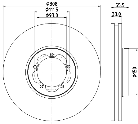 8DD355123131 HELLA Гальмо дискове переднє