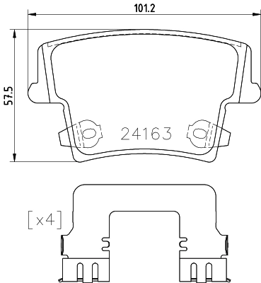 8DB355025051 HELLA Колодки гальмівні задні, дискові