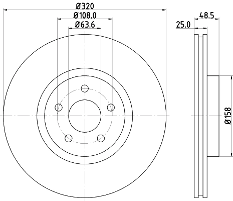 Гальмо дискове переднє на Volvo V50  MW