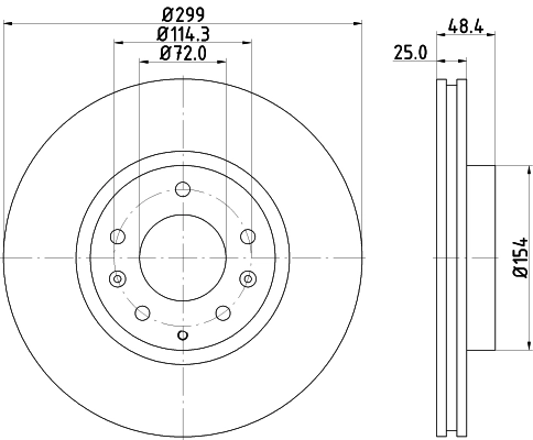 8DD355115771 HELLA Гальмо дискове переднє