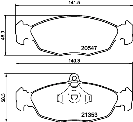 8DB355007531 HELLA Передні гальмівні колодки
