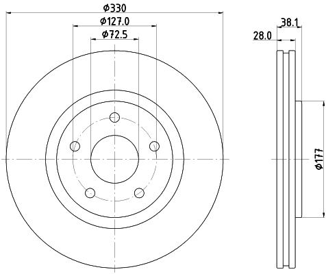 8DD355123151 HELLA Гальмо дискове переднє