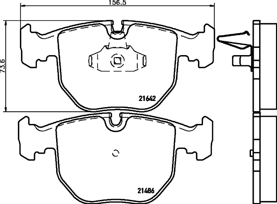 8DB355008281 HELLA Передні гальмівні колодки