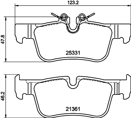 8DB355021681 HELLA Колодки гальмівні задні, дискові