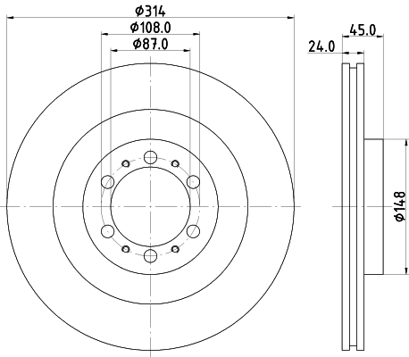 8DD355118741 HELLA Гальмо дискове переднє