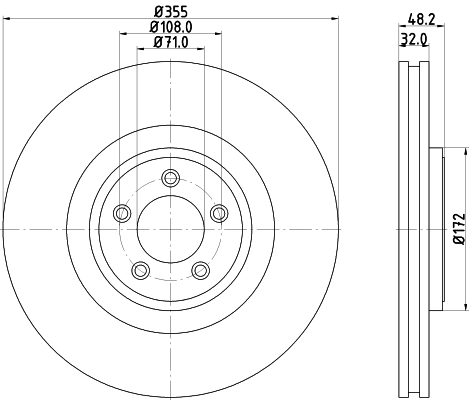 8DD355129071 HELLA Гальмо дискове переднє