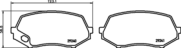 Передні тормозні колодки MK529908 Mitsubishi
