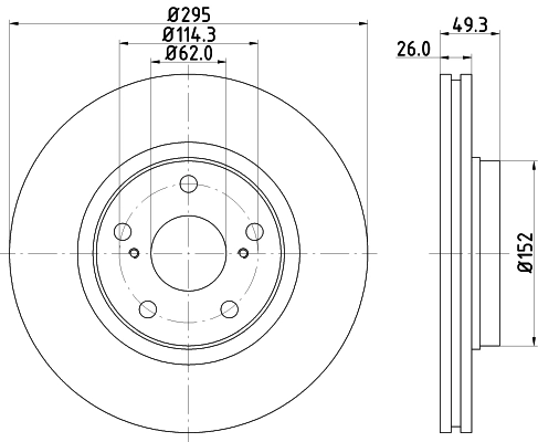 8DD355114281 HELLA Гальмо дискове переднє