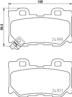 8DB355015421 HELLA Колодки гальмівні задні, дискові