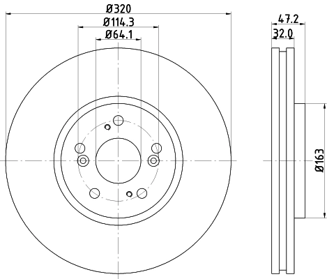 8DD355116091 HELLA Гальмо дискове переднє