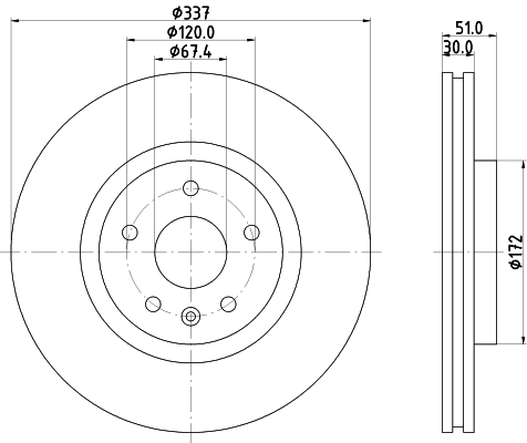 8DD355116051 HELLA Гальмо дискове переднє