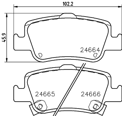 8DB355013571 HELLA Колодки гальмівні задні, дискові