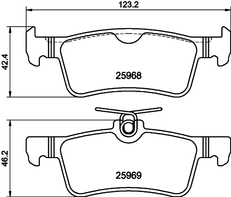 8DB355021701 HELLA Колодки гальмівні задні, дискові