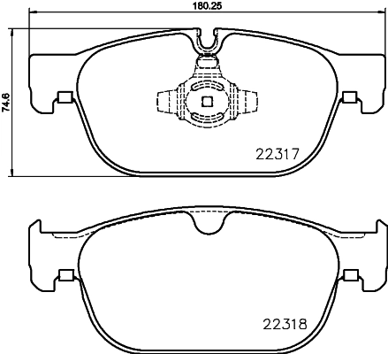 Купити 8DB355024801 HELLA Колодки гальмівні передні, дискові