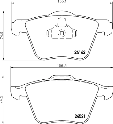 8DB355013001 HELLA Передні гальмівні колодки