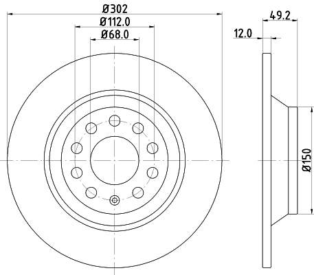 8DD355111181 HELLA Дискові гальма