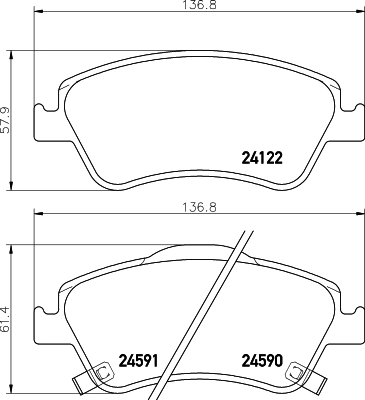 8DB355013561 HELLA Передні гальмівні колодки