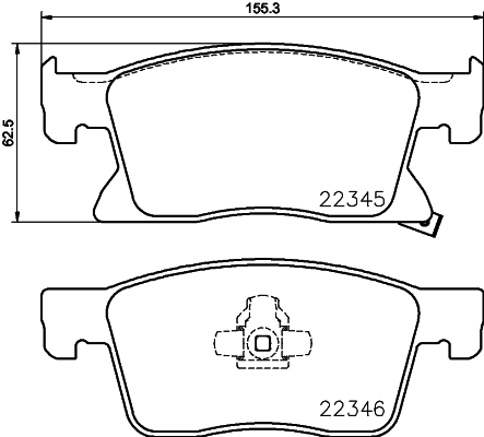 8DB355024781 HELLA Передні гальмівні колодки