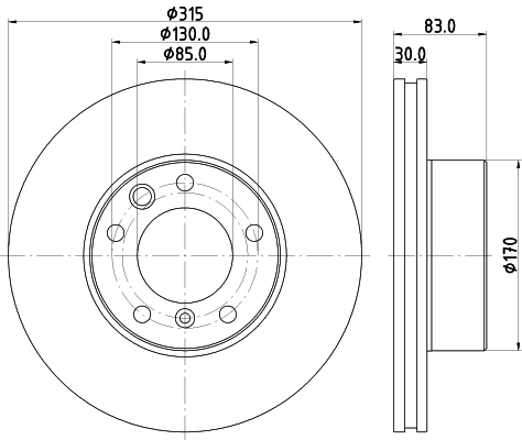 8DD355132151 HELLA Гальмо дискове переднє