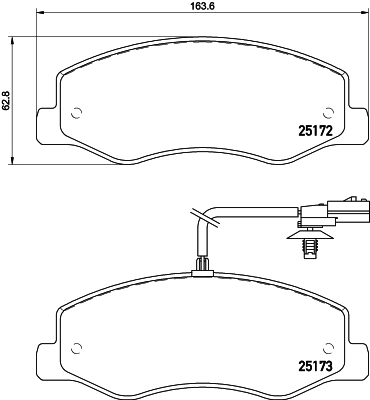 8DB355015311 HELLA Колодки гальмівні задні, дискові