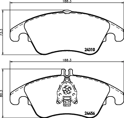 8DB355012621 HELLA Передні гальмівні колодки