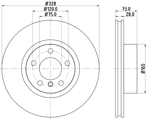 8DD355129631 HELLA Гальмо дискове переднє