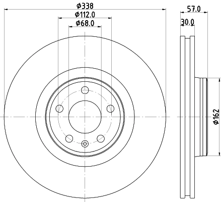 8DD355125171 HELLA Гальмо дискове переднє