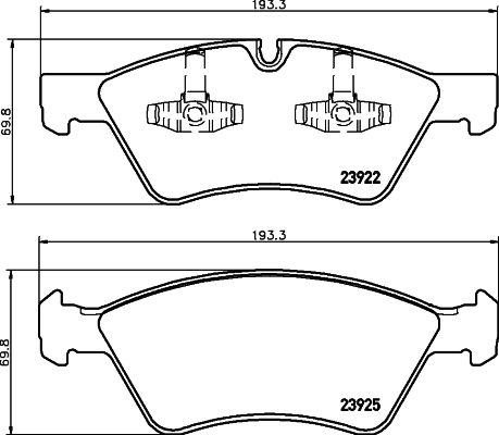8DB355012011 HELLA Передні гальмівні колодки