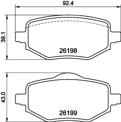 Задні гальмівні колодки 1680301680 Opel