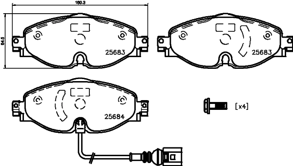 8DB355020191 HELLA Передні гальмівні колодки