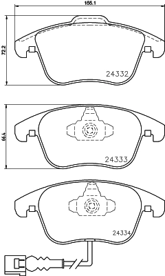 8DB355014031 HELLA Передні гальмівні колодки
