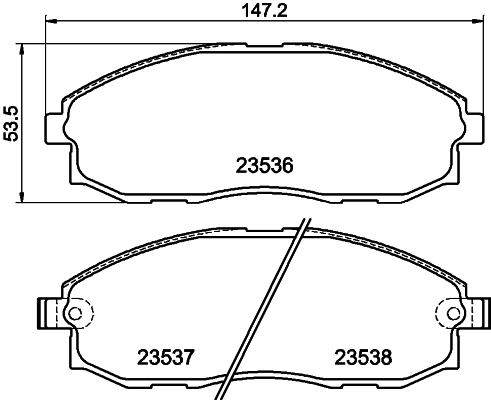 8DB355009381 HELLA Передні гальмівні колодки