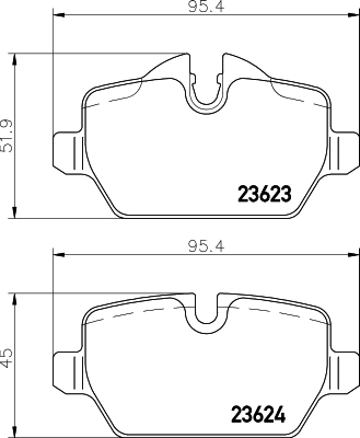 8DB355011271 HELLA Колодки гальмівні задні, дискові