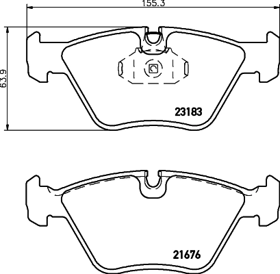 8DB355009001 HELLA Передні гальмівні колодки