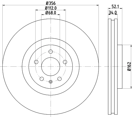 8DD355129371 HELLA Гальмо дискове переднє